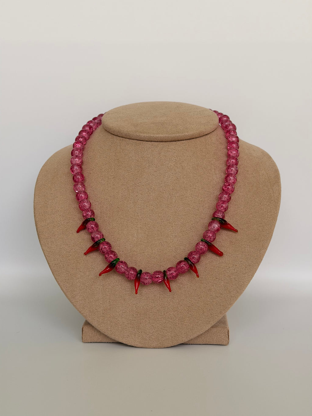 Spicy Pink Handmade Necklace
