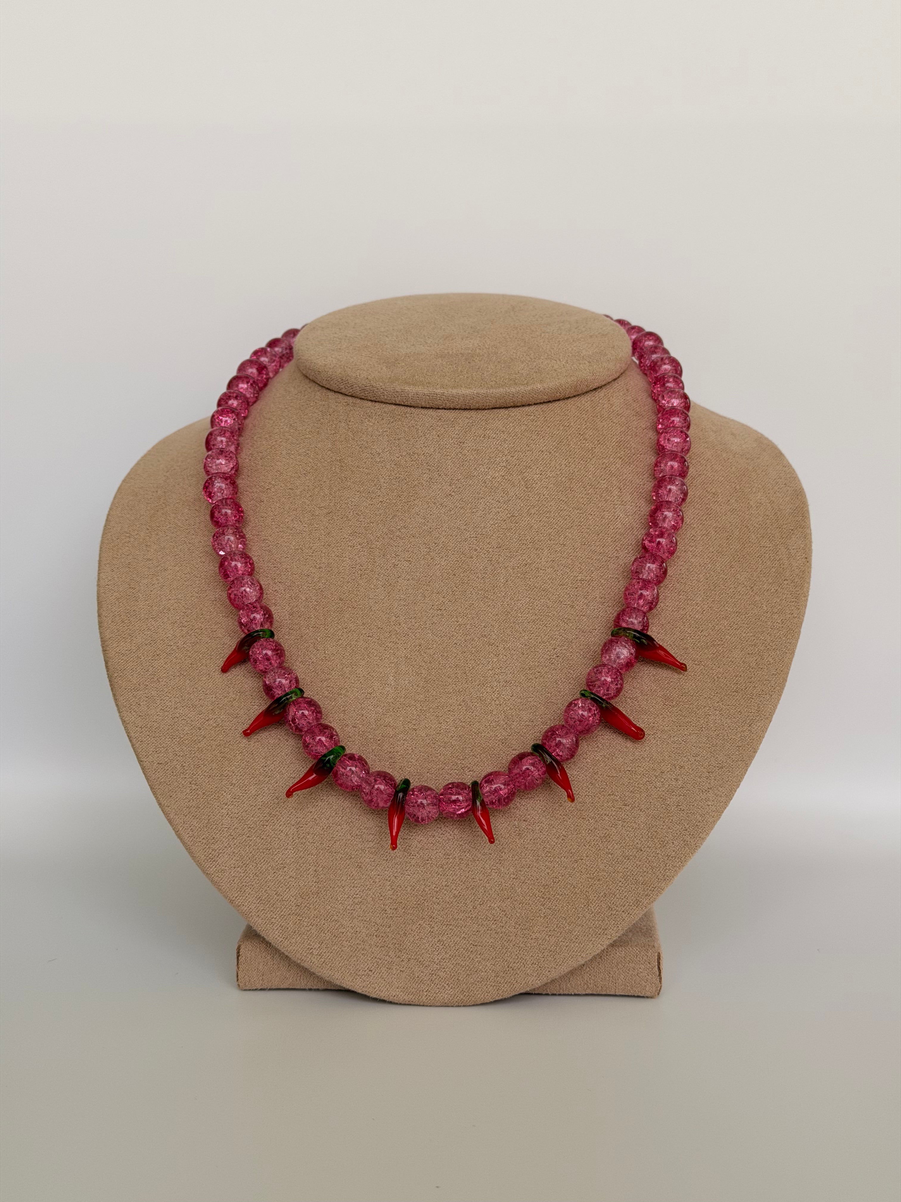 Spicy Pink Handmade Necklace