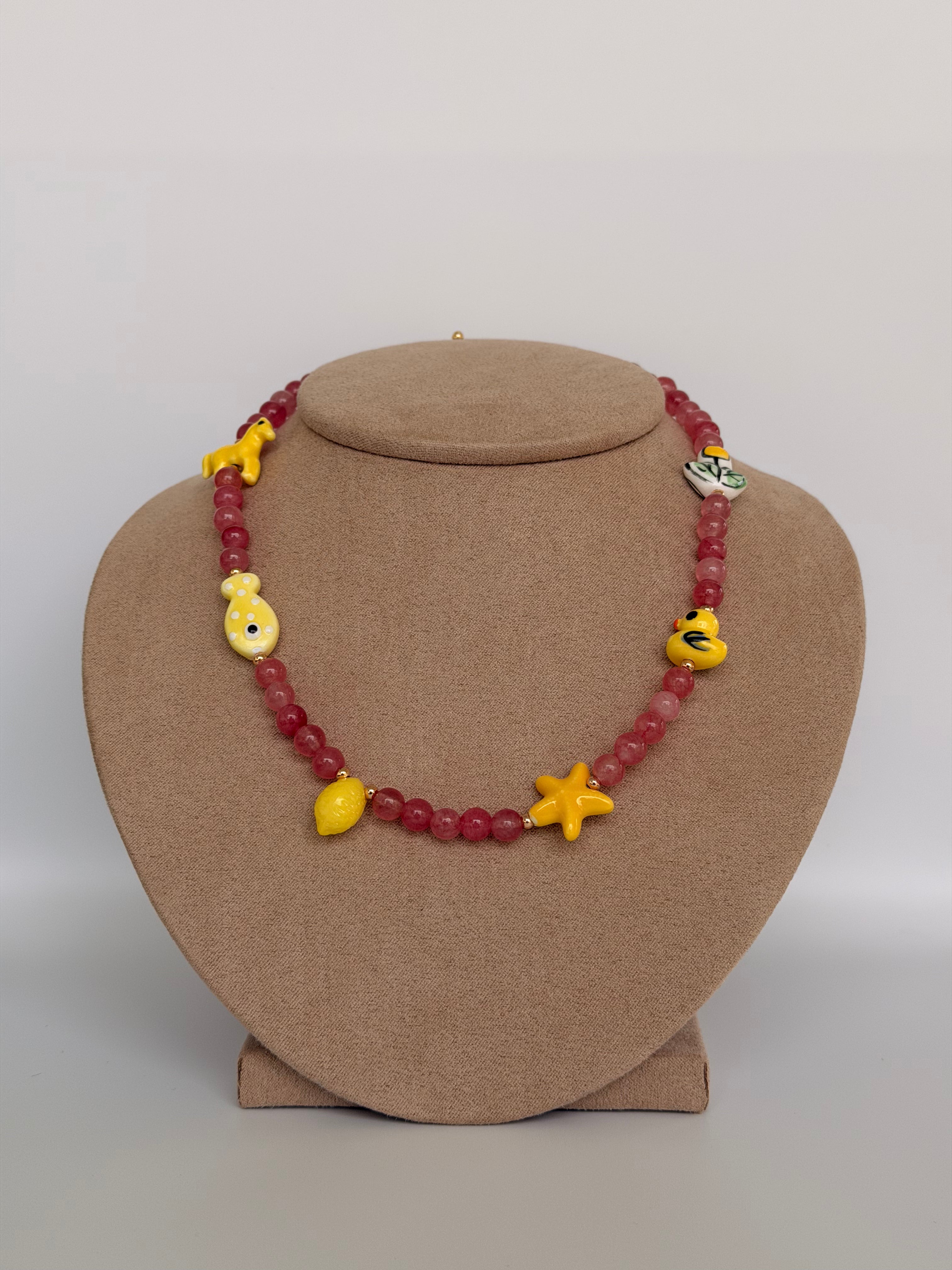 Pink Lemonade Handmade Necklace