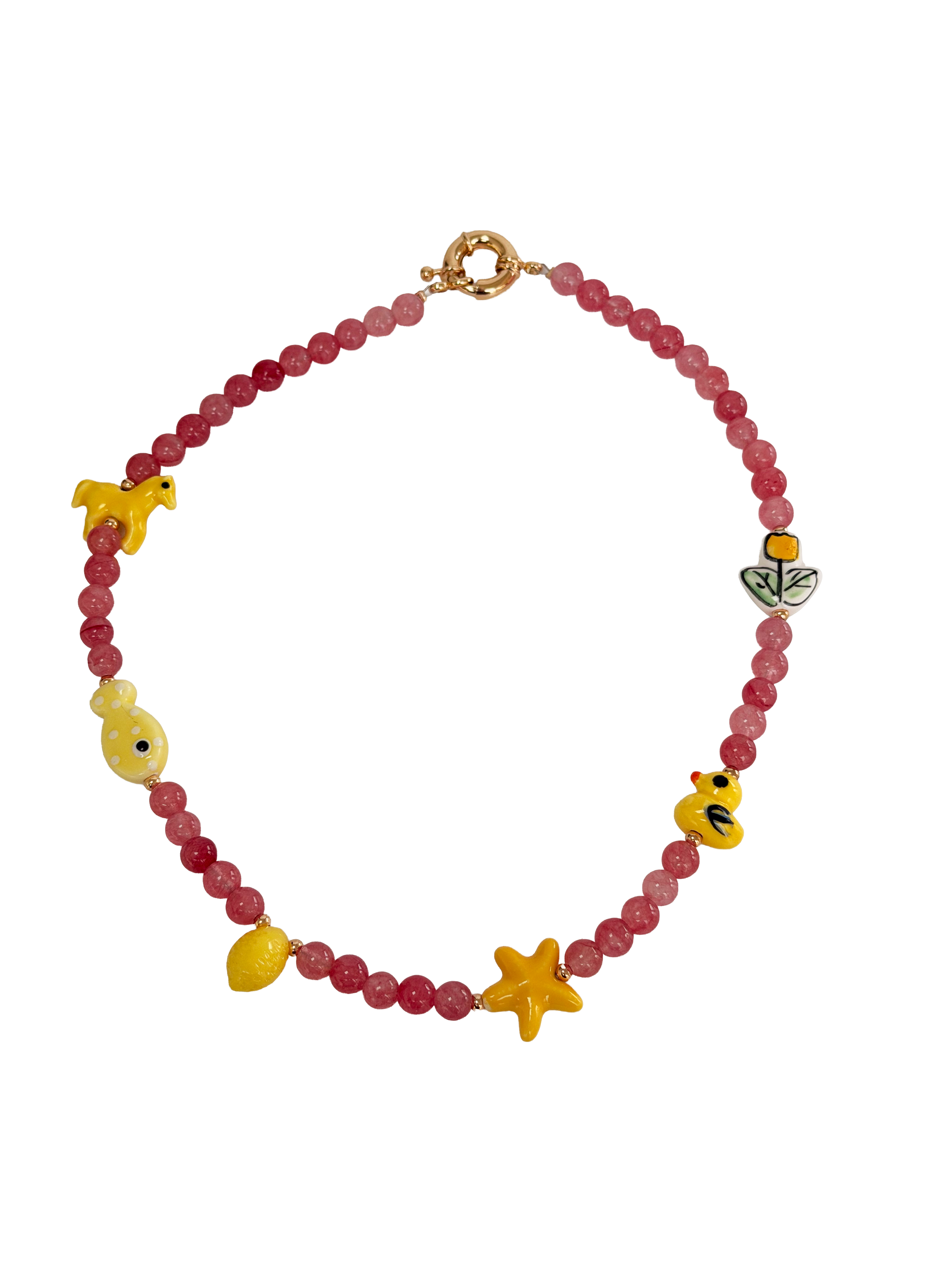 Pink Lemonade Handmade Necklace