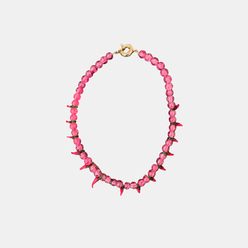Spicy Pink Handmade Necklace